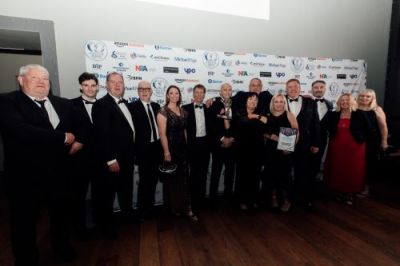 Fife Council, Hub East Cental Scotland & BAM receiving award at The UK National Go Awards.