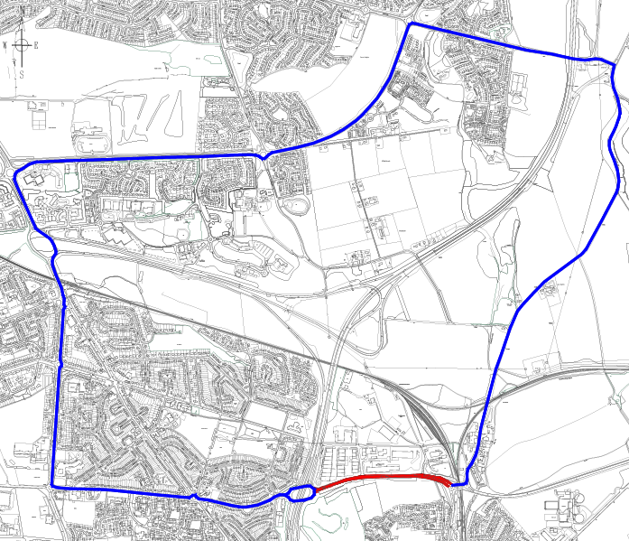 Map showing diversion route for A921 Admiralty Road