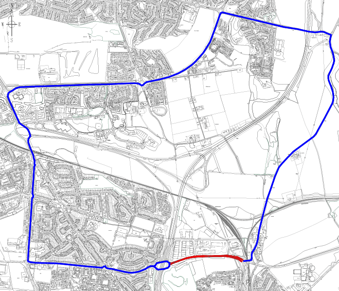 Map showing diversion route for A921 Admiralty Road