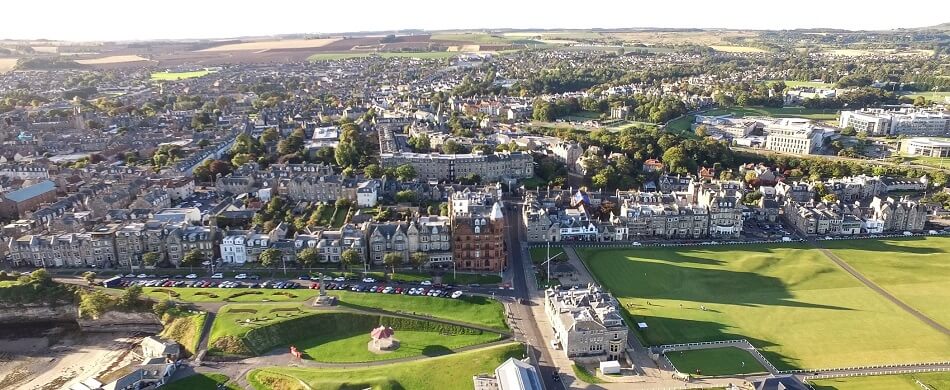 aerial view of the town of St Andrews