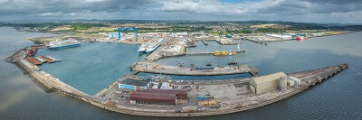 Aerial shot of Rosyth - Fife Council welcomes Forth Green Freeport announcement on step forward in green growth corridor creation