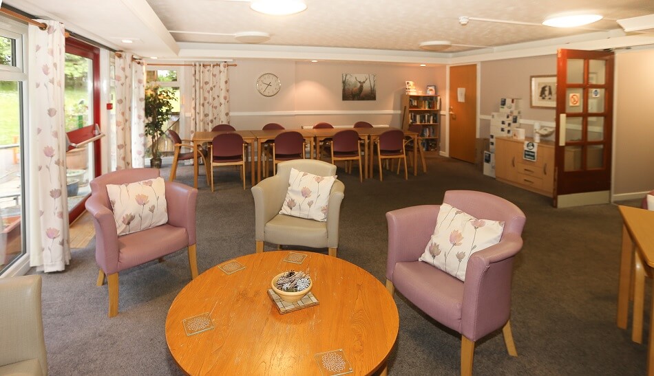 Communal indoor seating area at Balgillie Court