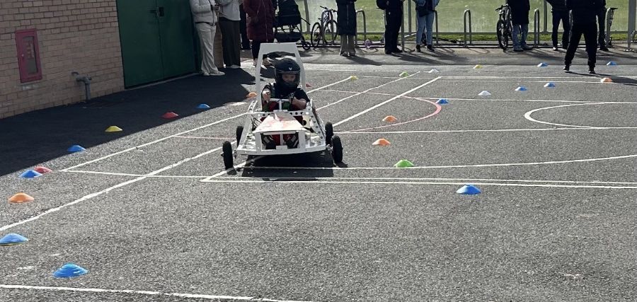 child driving car