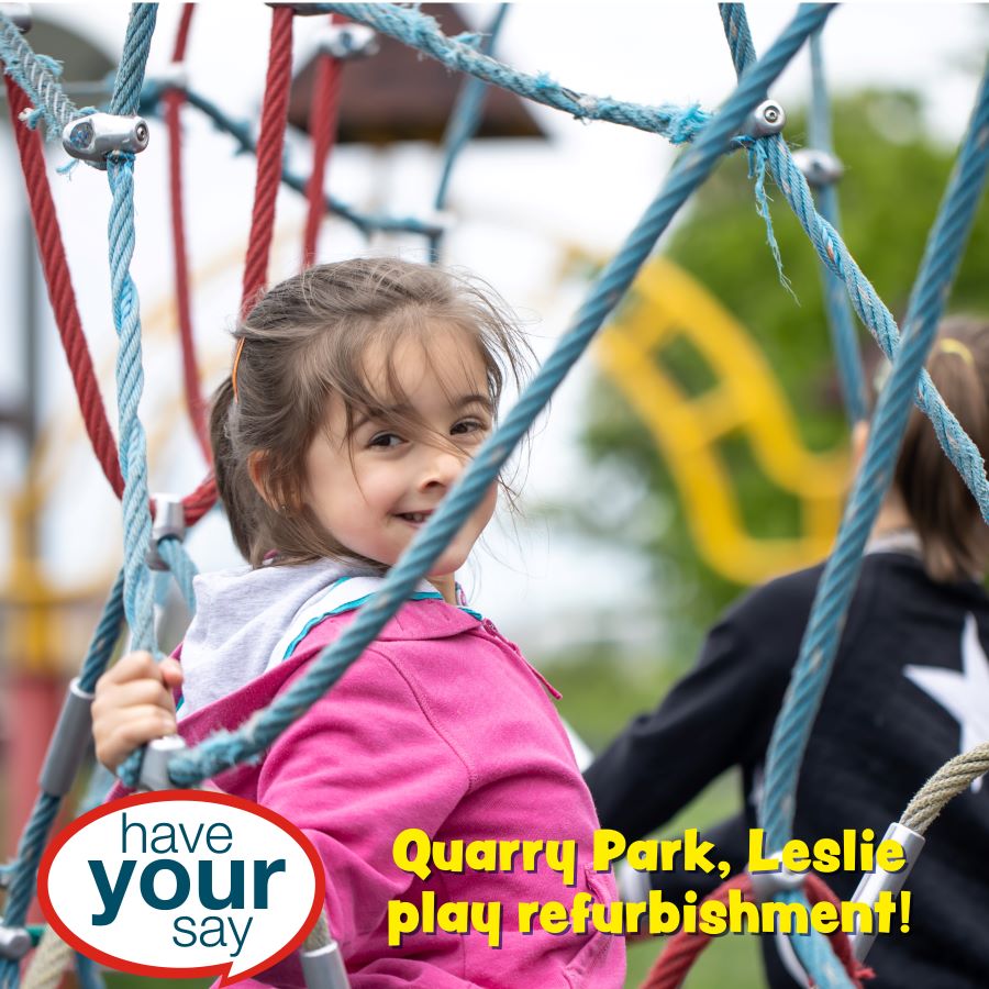 Have your say on Quarry Park play equipment Have your say - young girl in play park