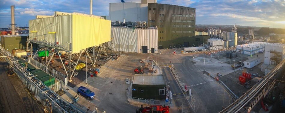 Birds eye view of Earls Gate EfW facility