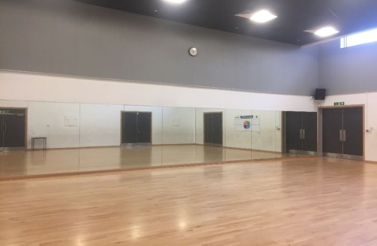 Dance Studio with full-length mirrored wall