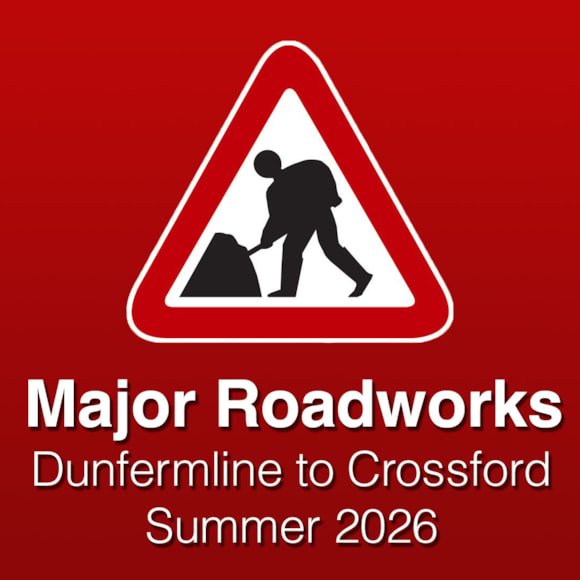 Major roadworks, Dunfermline - Crossford, Summer 2026