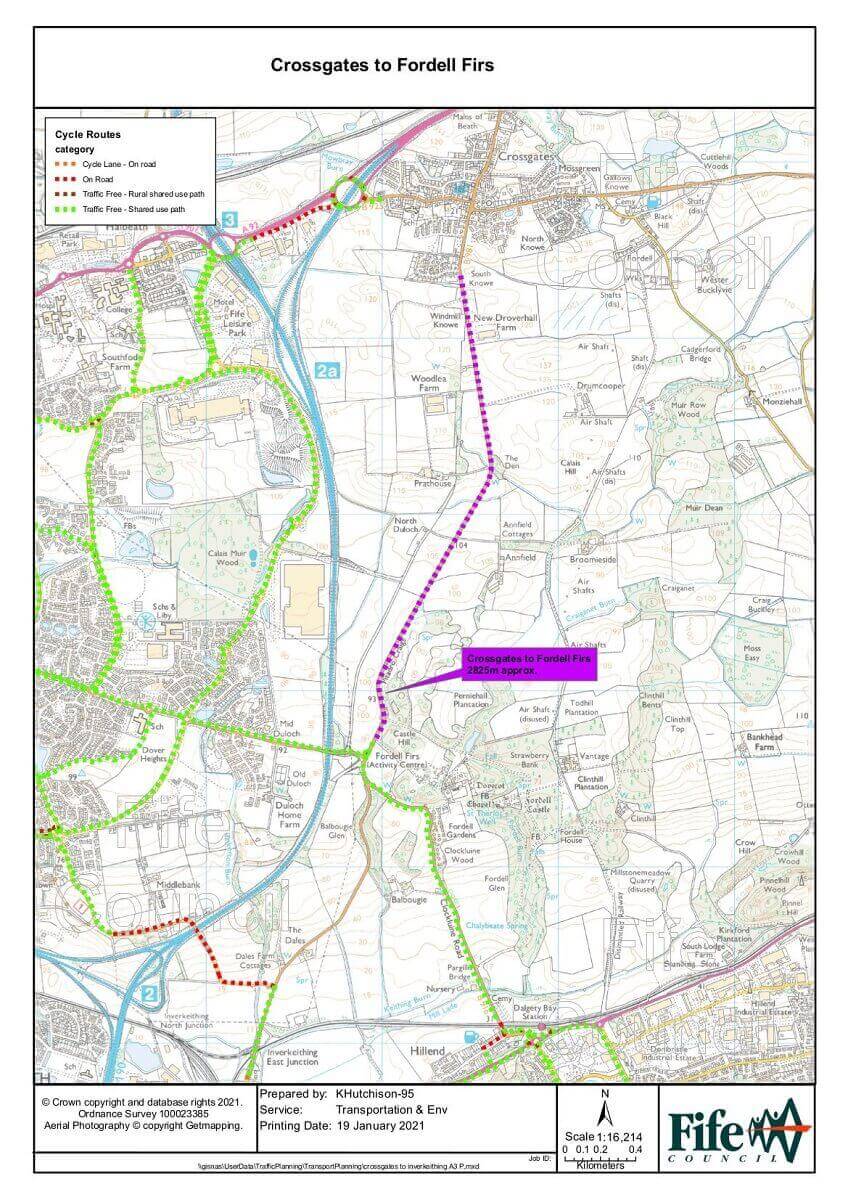 Thornton to Bankhead map