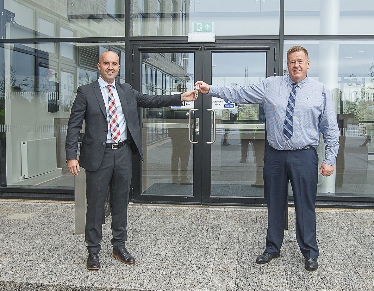 Madras College key handover from BAM Construction to Headteacher Ken Currie Madras College key handover from BAM Construction to Headteacher Ken Currie