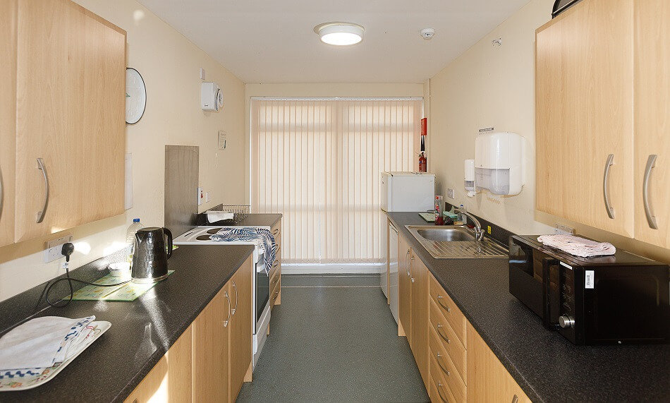 Communal kitchen at Sunnyside, with cooking facilities