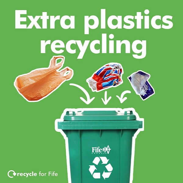 adding plastic waste into recycling bin