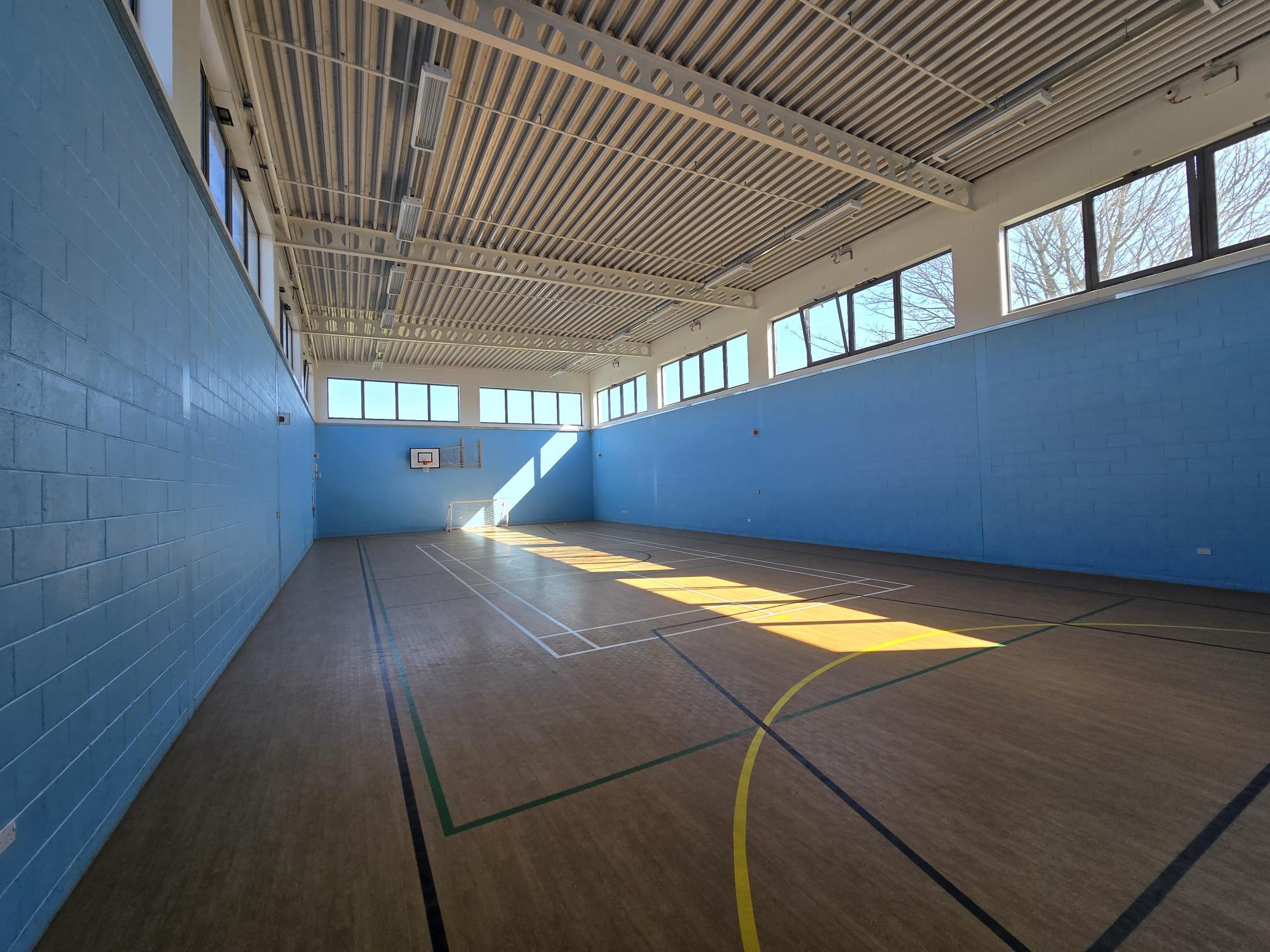 Benarty Sports hall with court markings Benarty Sports hall with court markings