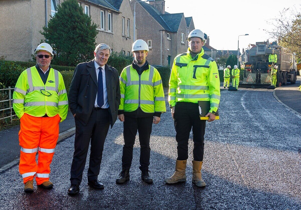 ony Paterson (COLAS), Cllr Altany Craik, Philip Suttie and Thomas McGregor (Fife Council) 