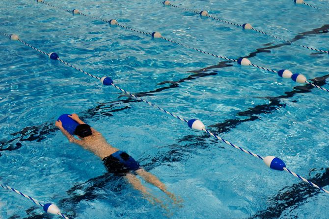 young person in swimming pool