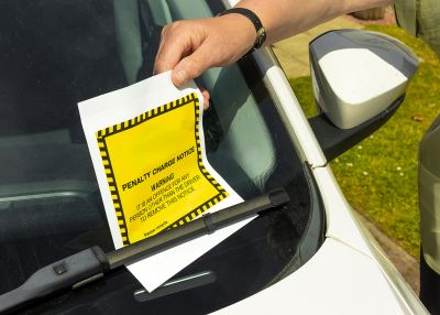 Fixed penalty notice on windscreen