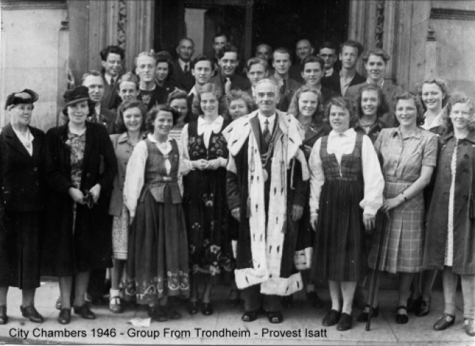 Group of visitors from Trodheim in 1946