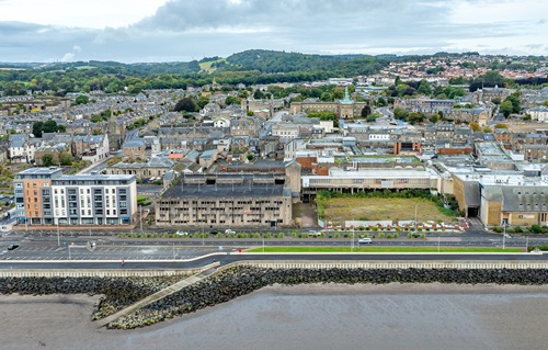 Aerial shot of Kirkcaldy waterfront