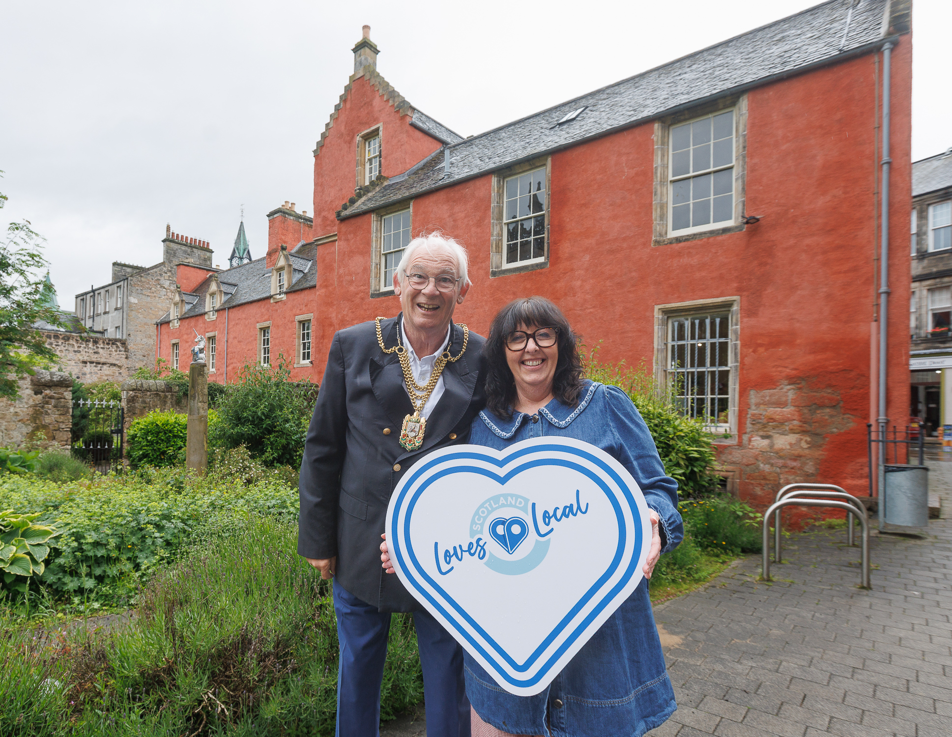 Jim Leishman alongside Louise Hutchison at Abbot House in Dunfermline