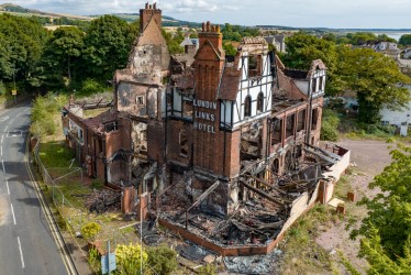 Devastation caused by the fire at Lundin Links in 2022