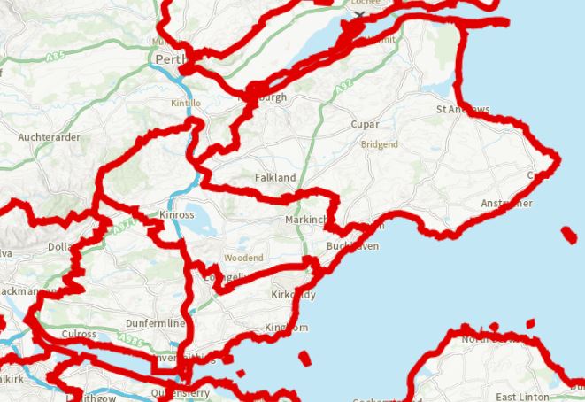 Map of Fife with proposed UK Parliamentary Constituencies