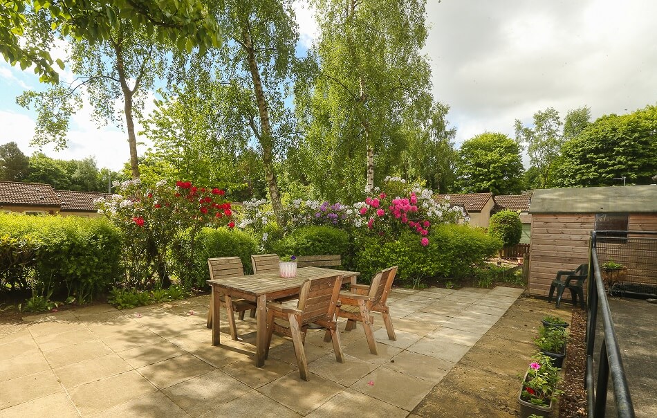 Image of outdoor seating area at Strathyre Place