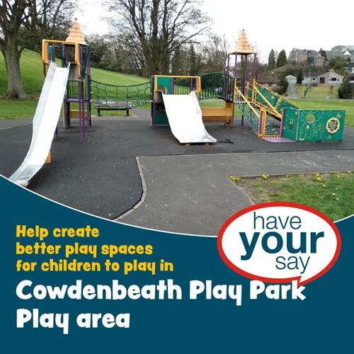 Have your say - What would you like to see in Cowdenbeath Public Park play area? Image of a multi tower unit, made up of a climbing tower, rope and chute