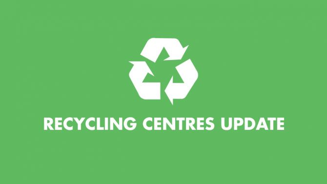 Recycling centres update graphic