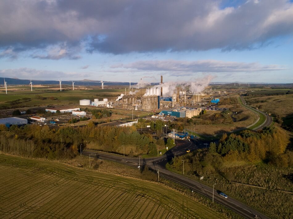 Aerial view of Mossmorran plant