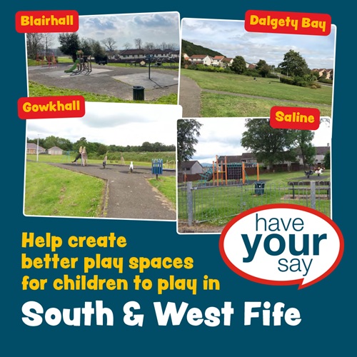 Four images of the different play areas that people can have their say about. 