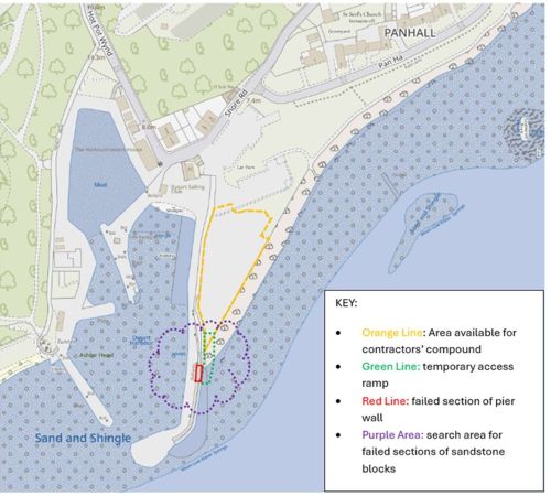 Dysart sea wall - working space