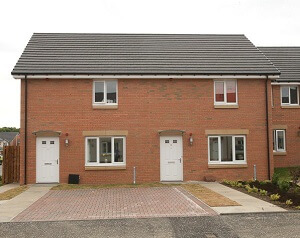 New semi-detached housing at Dalgety Bay