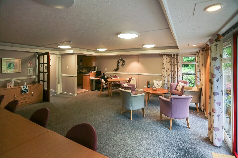Communal sitting room area at Balgillie Court