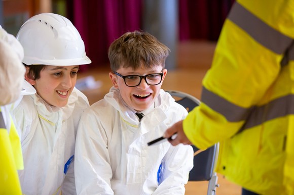 A lightbulb moment: pupils look on in amazement while taking part in the heritage skills event