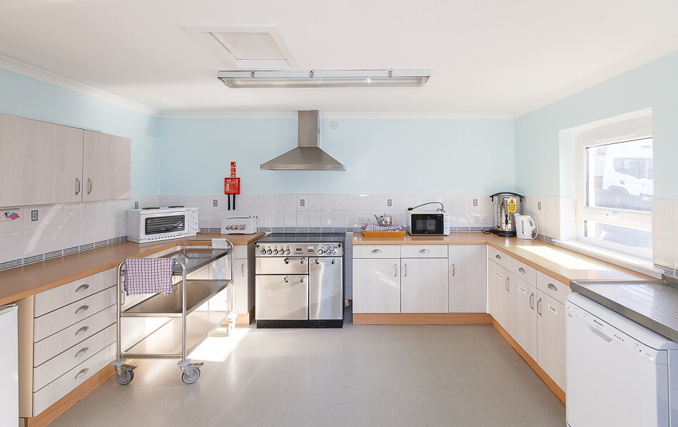 Communal kitchen at Granary Lane, with cooking facilities