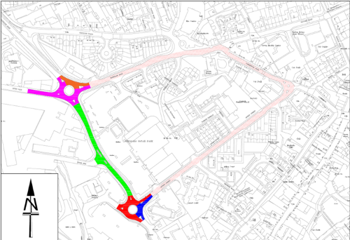 map showing diversion route via Aitken Street
