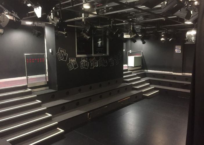 Drama studio entrance and seating