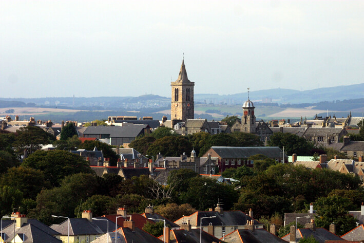 An aerial view of St Andrews
