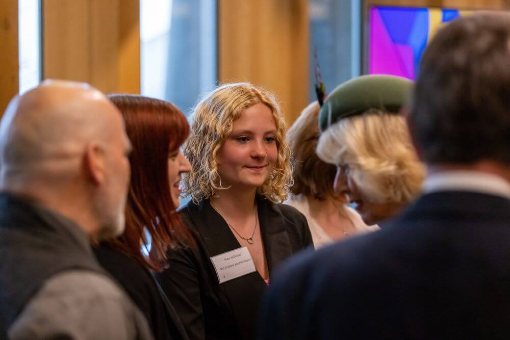 Ruby McDonald meets the King and Queen at the opening of The Scottish Parliament - Ruby meets the King and Queen