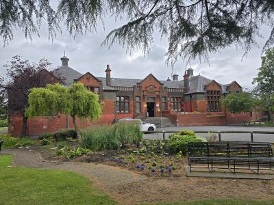 Front of building from the garden