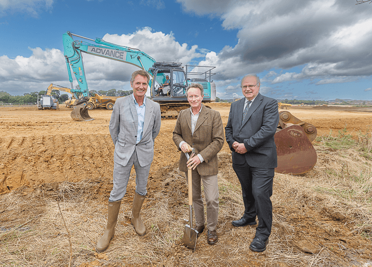 L-R Peter Stirling Managing Director for Stirling Developments, Lord Bruce, Council Leader David Ross.