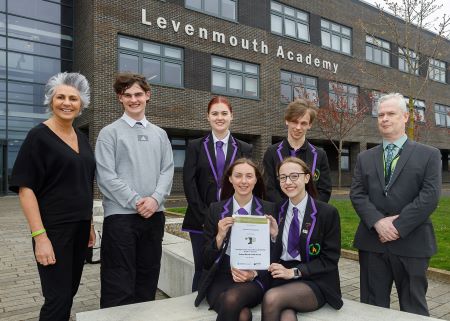 pupils and staff at Levenmouth Academy