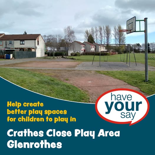 Have your say - What would you like to see in Crathes Close play area in Glenrothes? Play area with swings and a basketball hoop