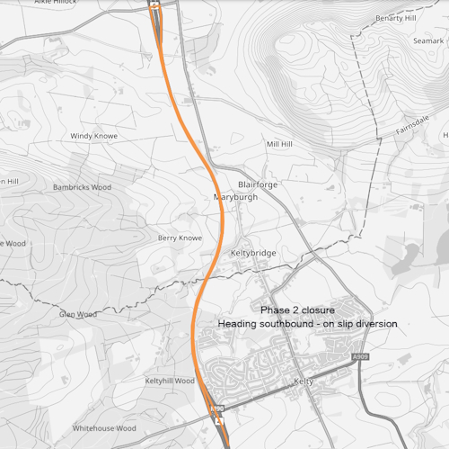 Diversion for M90 Junction 4 north